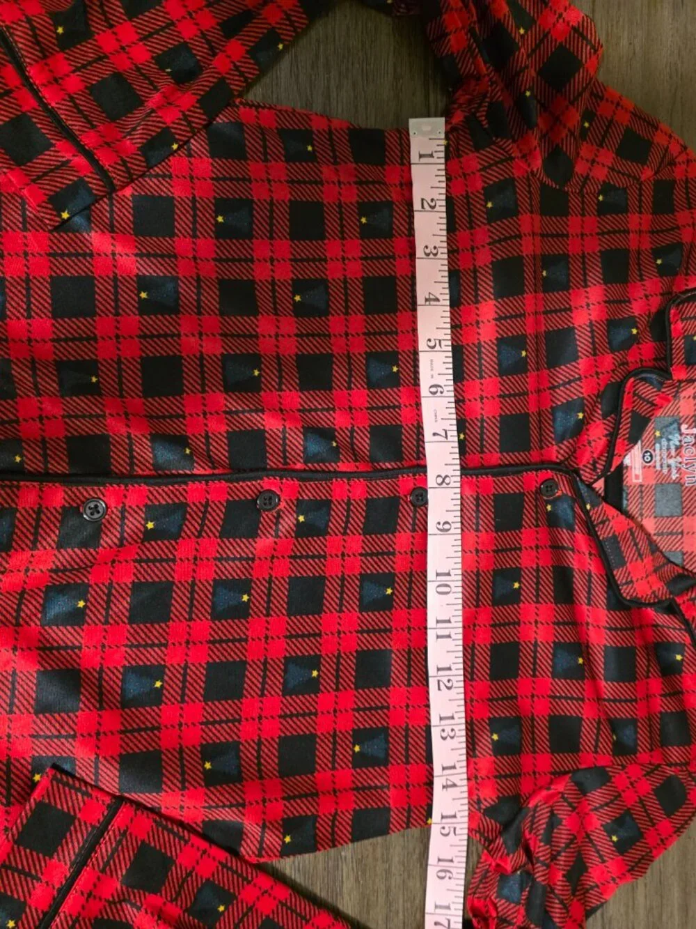 Jaclyn Girls Buffalo Check Christmas Tree Pajama Set NWT Size 10